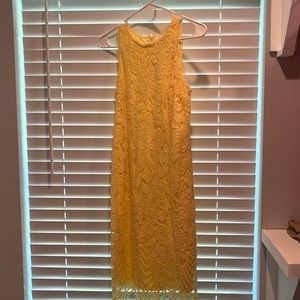 Yellow Floral Lace Dress